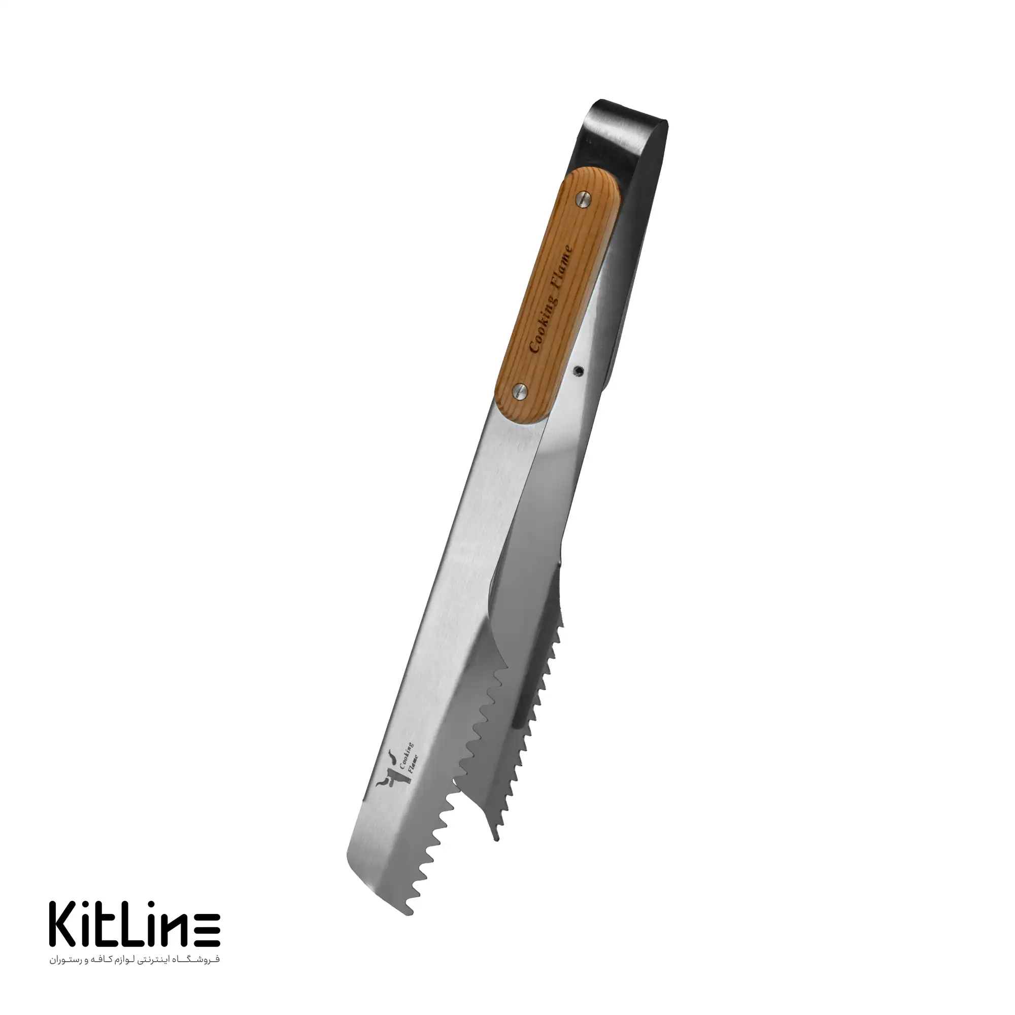 انبر باربیکیو استیل سر کج ۳۸ سانتیمتری کوکینگ فلیم (Cooking Flame) - تصویر 5