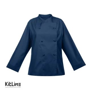 روپوش زنانه سرآشپز آستین بلند سرمه ای شش دکمه SS-UNIFORM