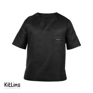 روپوش آستین کوتاه تک جیب مشکی SS-UNIFORM