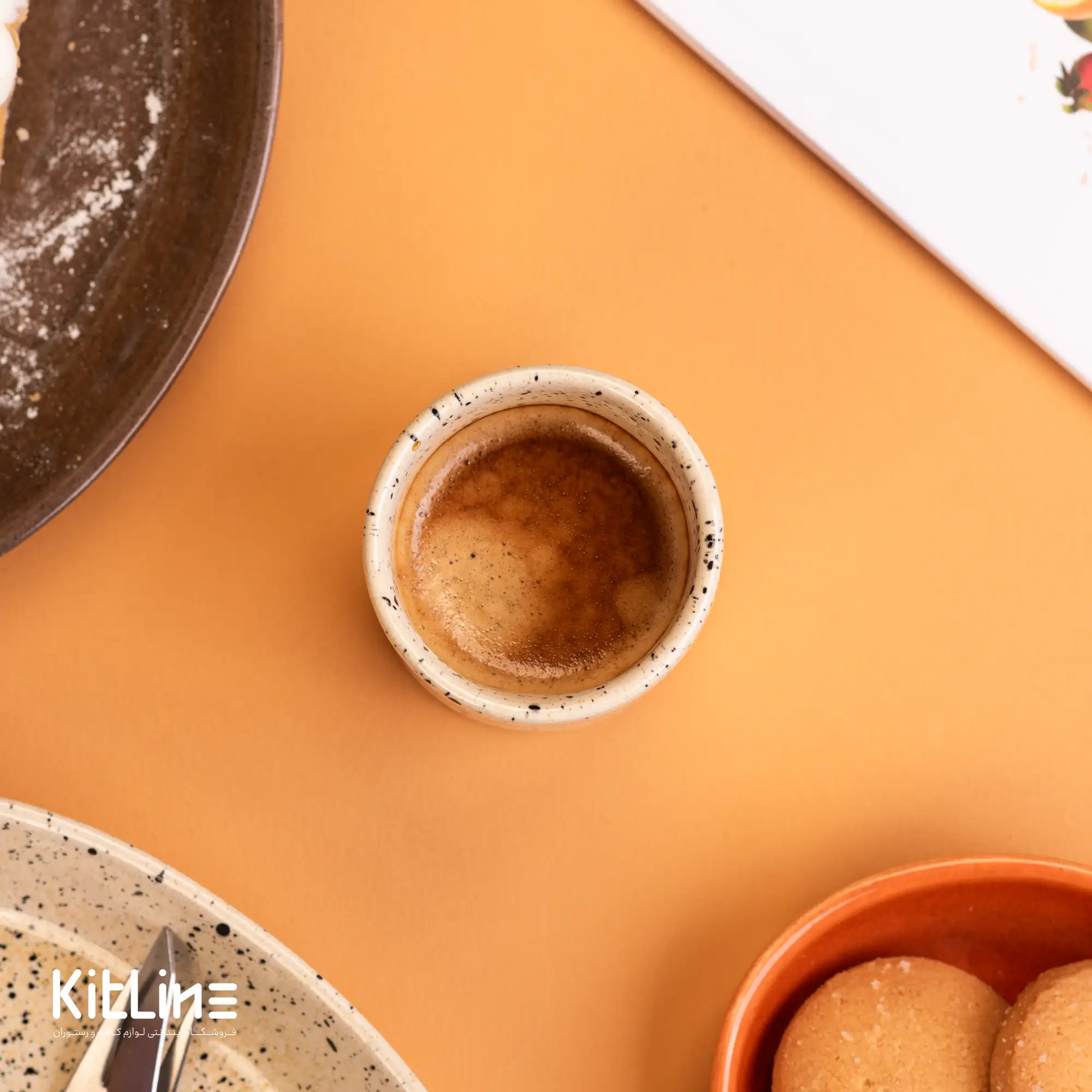 شات دبل سرامیکی ۱۰۰ میلی لیتری طرح خال دار کرم - تصویر 5