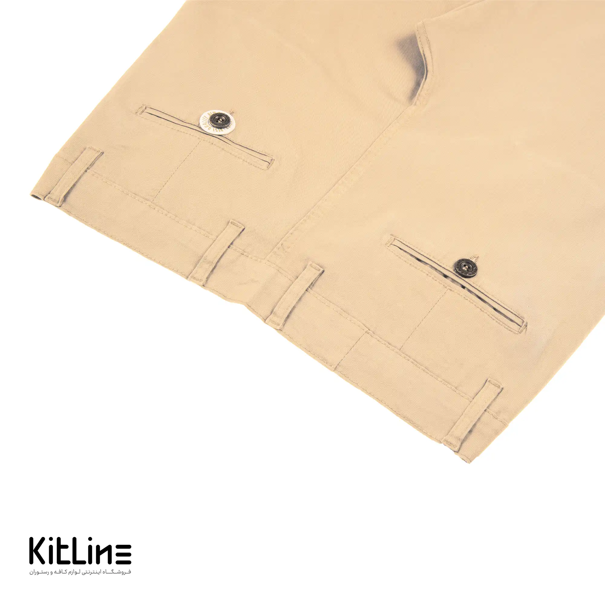 شلوار کتان کلاسیک کرم سارا فرم - تصویر 3