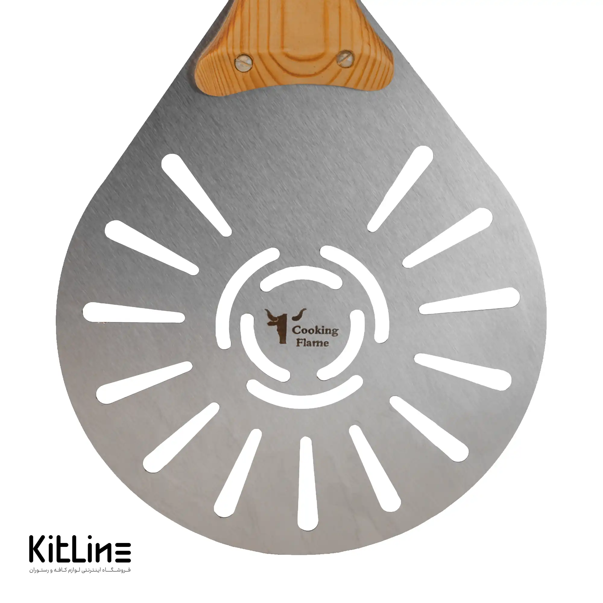 پارو پیتزا پانچ استیل گرد کف ۲۰ دسته ۸۰ سانتیمتری کوکینگ فلیم (Cooking Flame) - تصویر 2