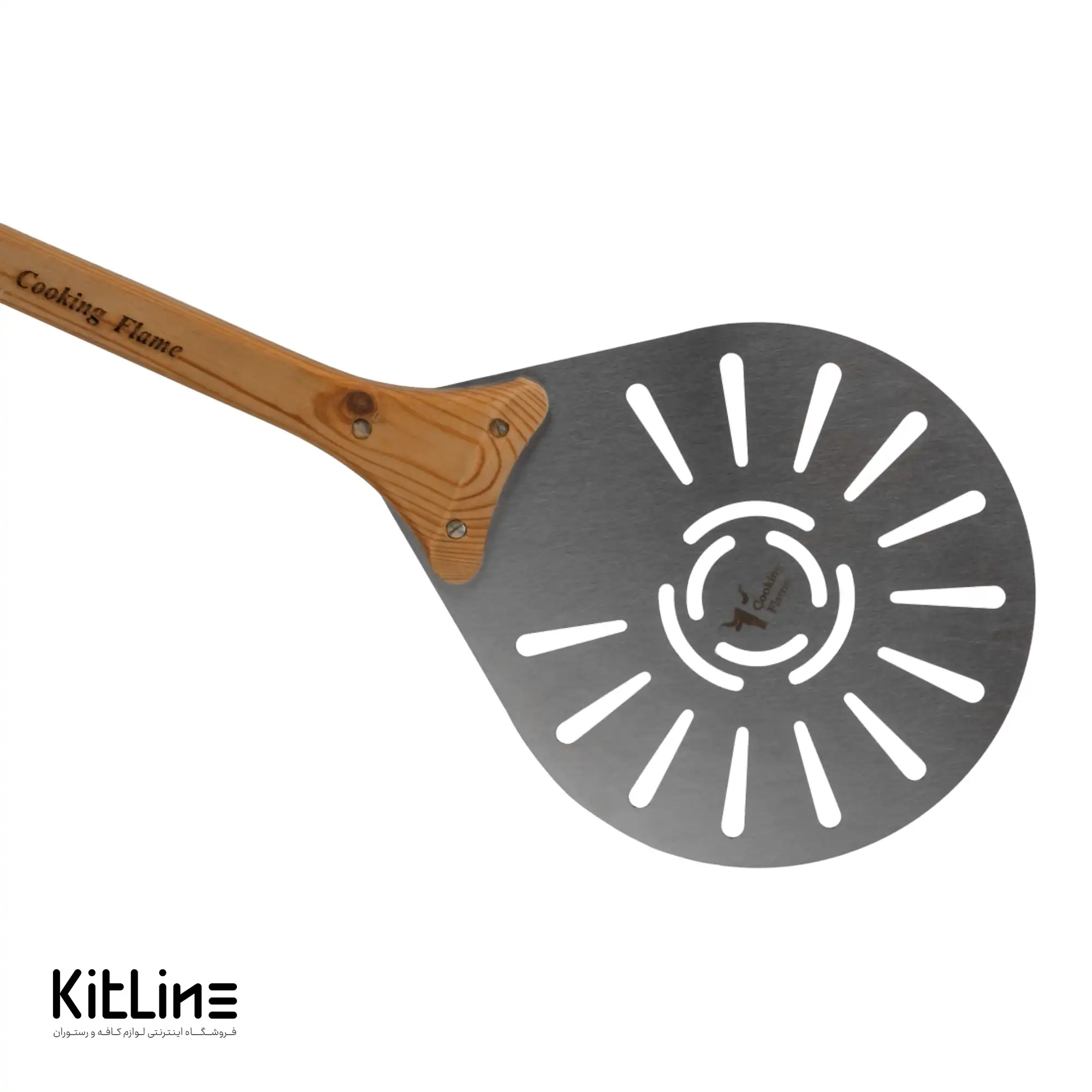 پارو پیتزا پانچ استیل گرد کف ۲۰ دسته ۸۰ سانتیمتری کوکینگ فلیم (Cooking Flame) - تصویر 3