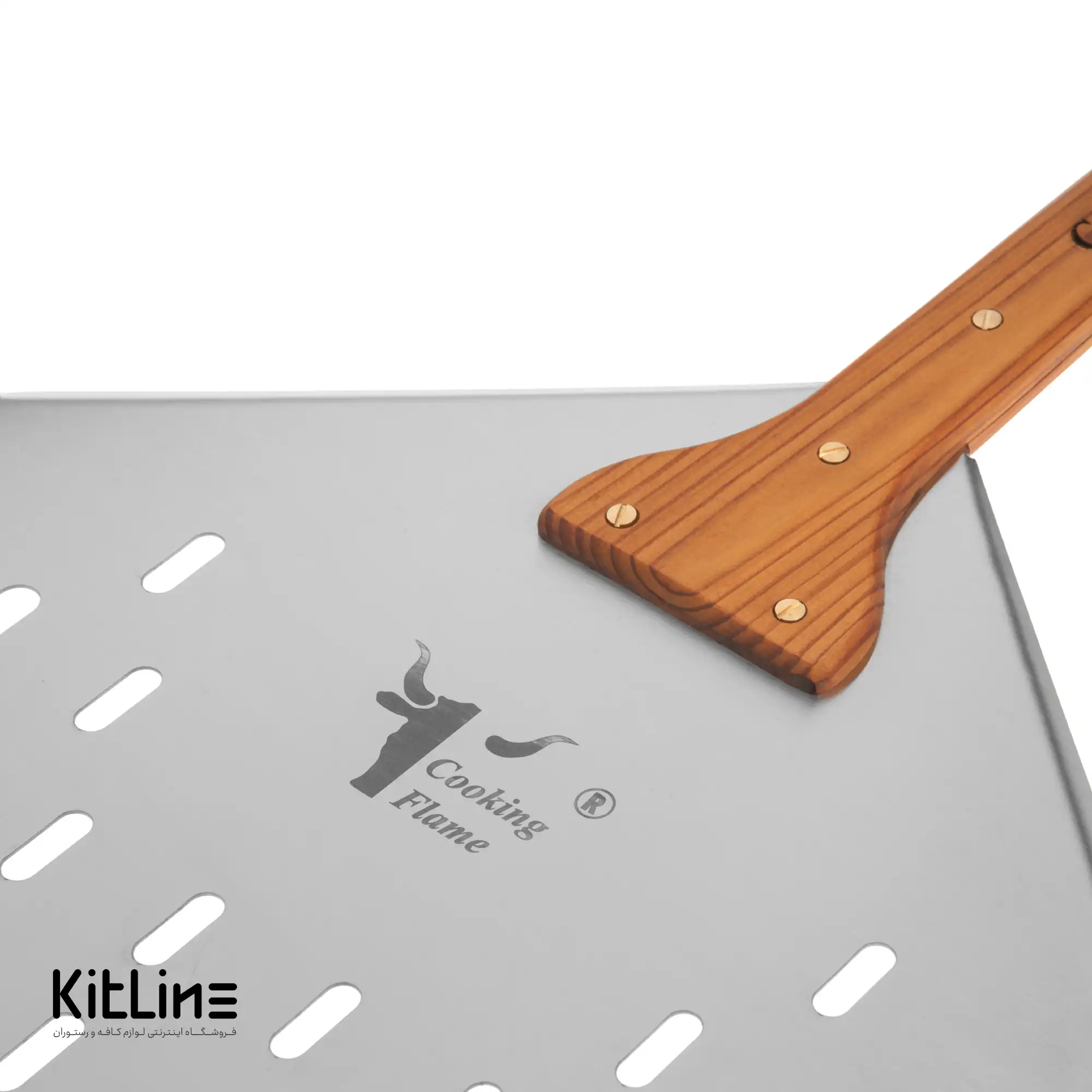 پارو پیتزا پانچ استیل مستطیلی کف ۳۵ دسته چوبی ۶۰ سانتیمتری کوکینگ فلیم (Cooking Flame) - تصویر 5