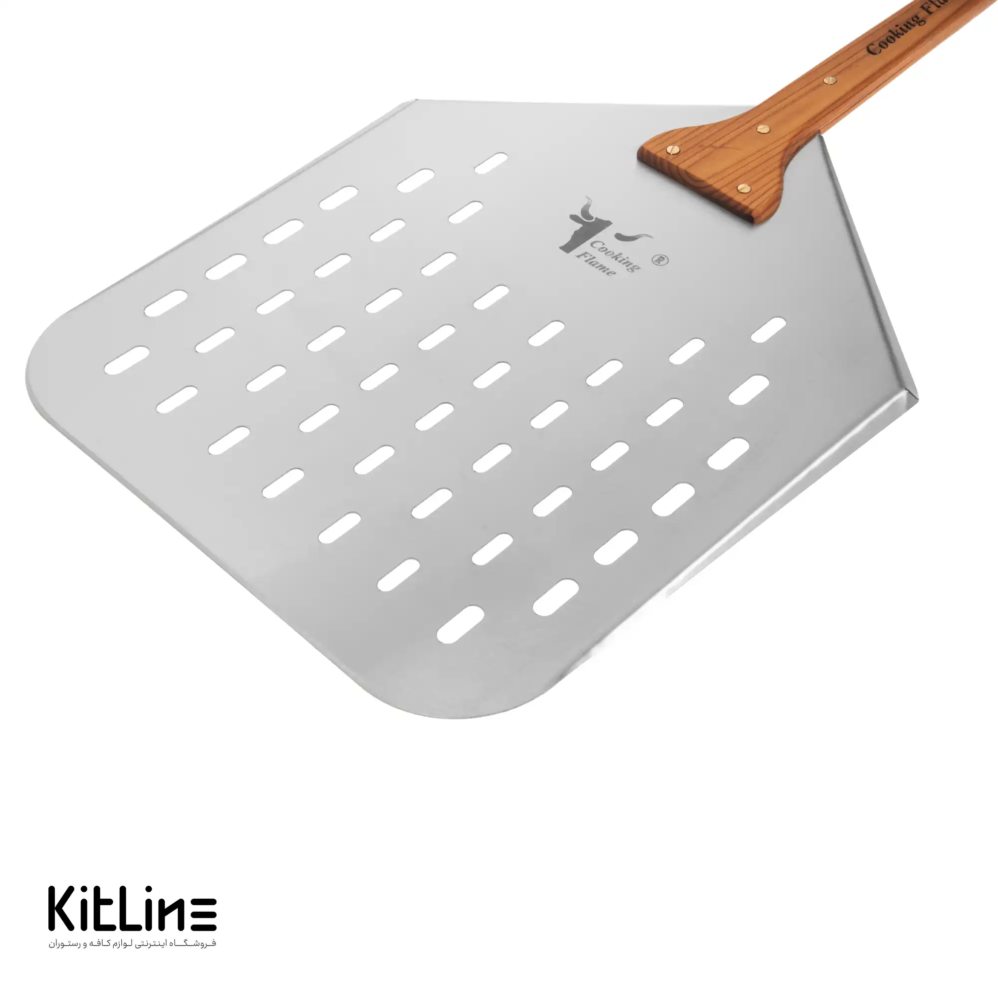 پارو پیتزا پانچ استیل مستطیلی کف ۳۵ دسته چوبی ۶۰ سانتیمتری کوکینگ فلیم (Cooking Flame) - تصویر 6