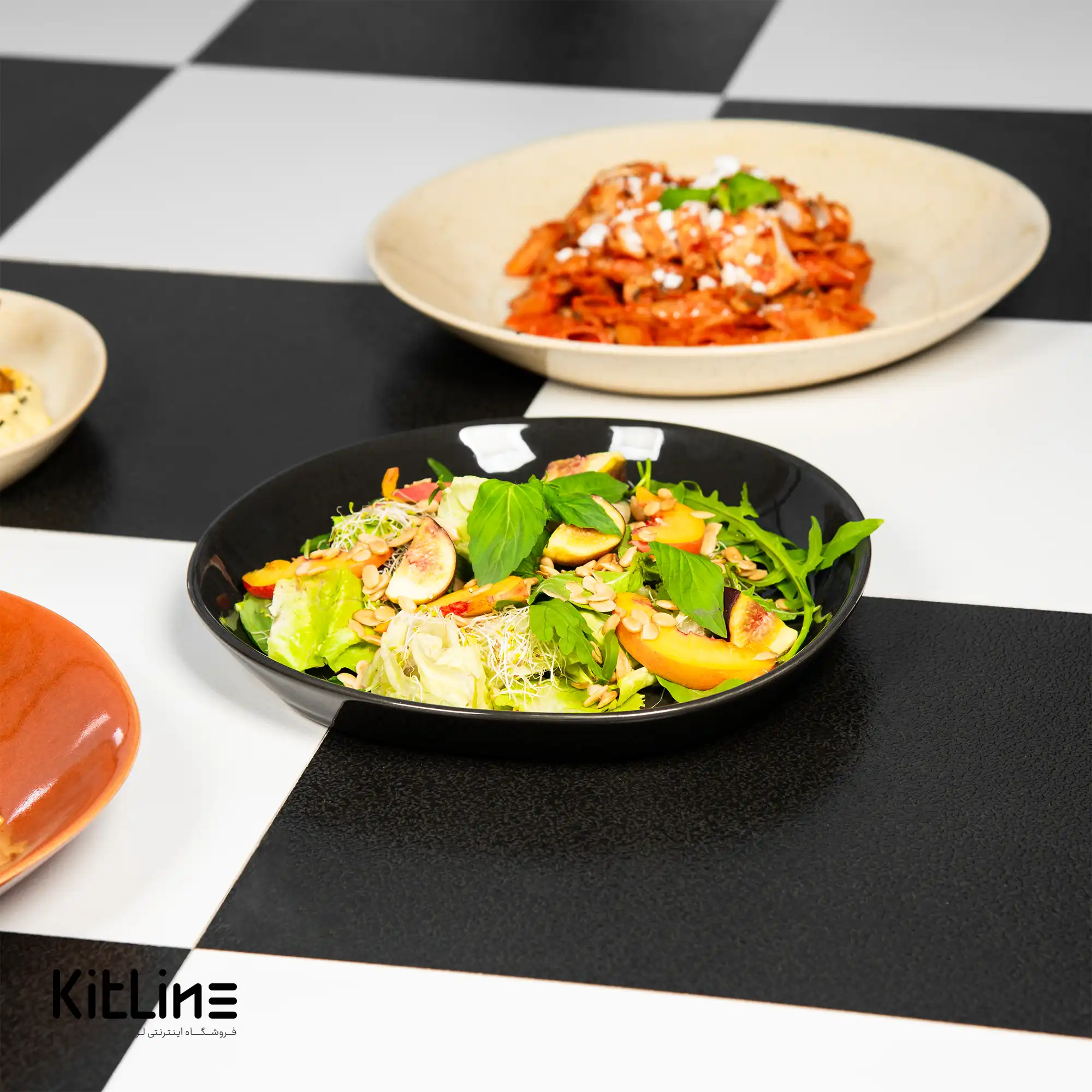 بشقاب استون ور ۲۴ سانتیمتری زغالی - تصویر 4